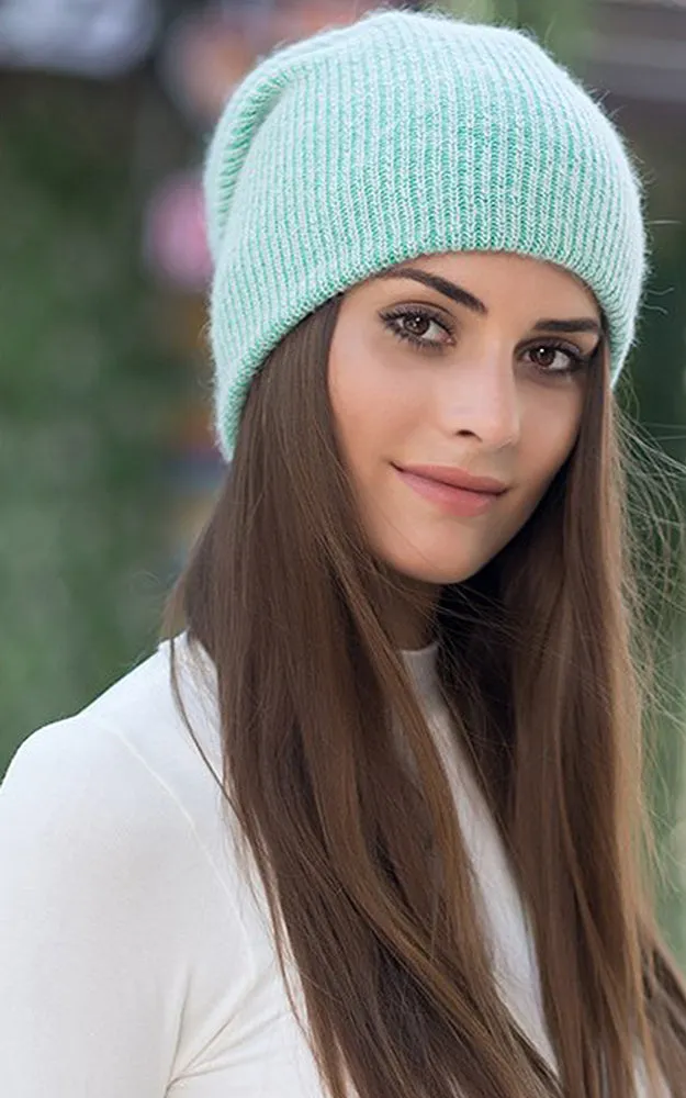 WHD3S Angora Wool Detachable Real Fox Fur Pom Pom Hat